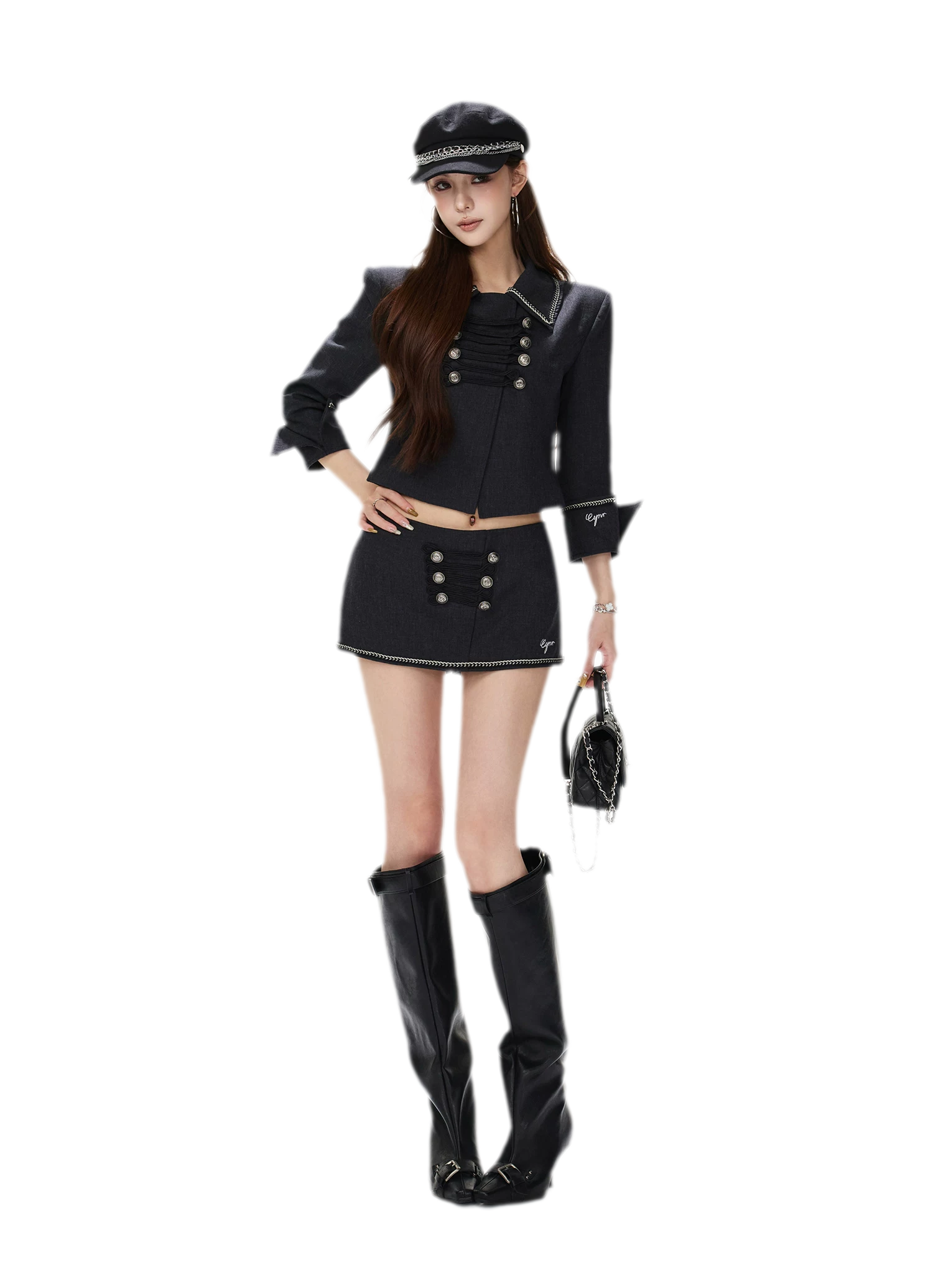 Corded Napoleonic Jacket Skirt Set