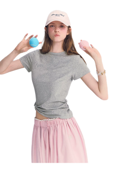 Rhinestone Twisted Hem Tee