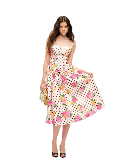 Lyocell Polka Dot Midi Dress