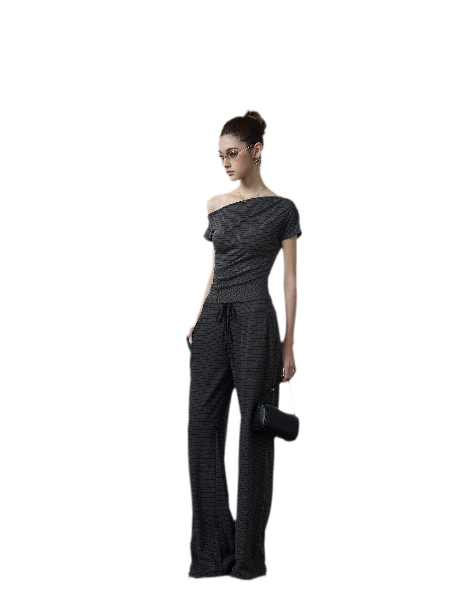Striped Asymmetric Three-Piece Set