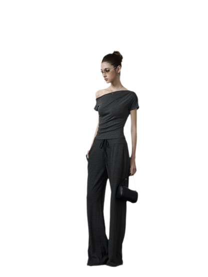 Striped Asymmetric Three-Piece Set
