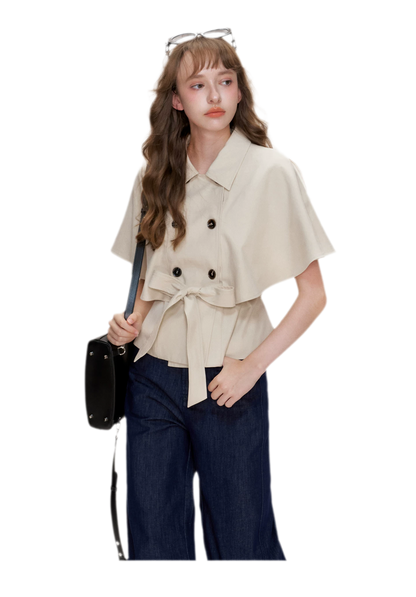 Lyocell Cotton Cape Jacket