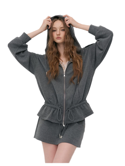 Air-Layer Hooded Skirt Set