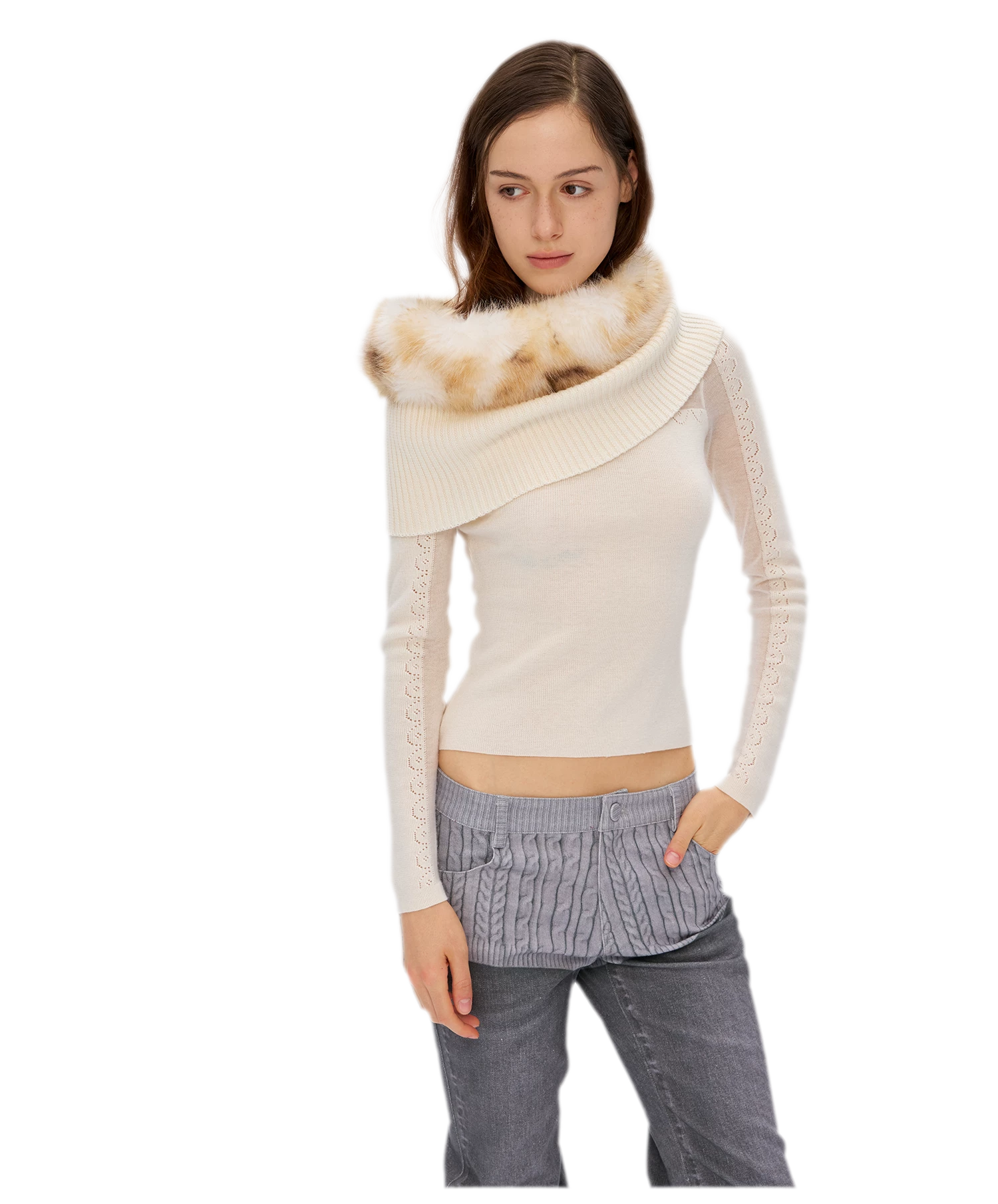 Wool Rib Knit Top