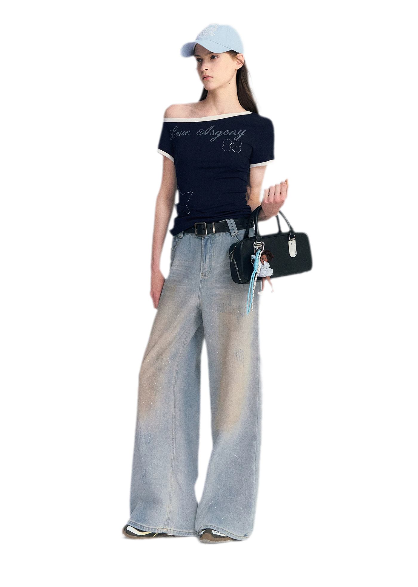 Sequin Wide-Leg Jeans