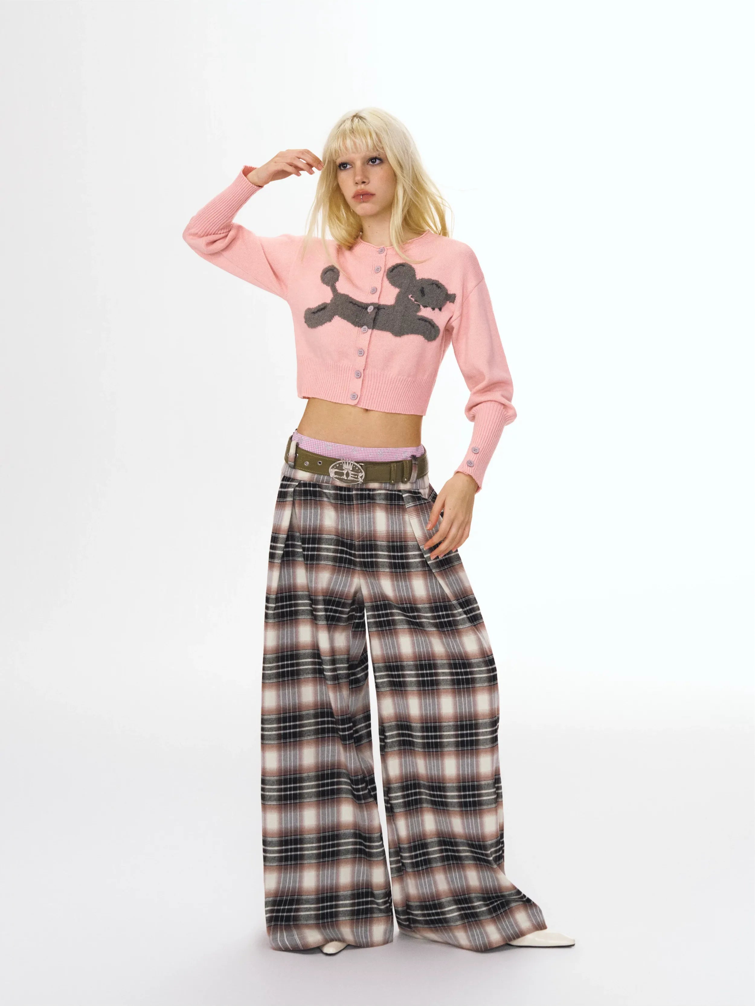 Poodle Motif Cardigan