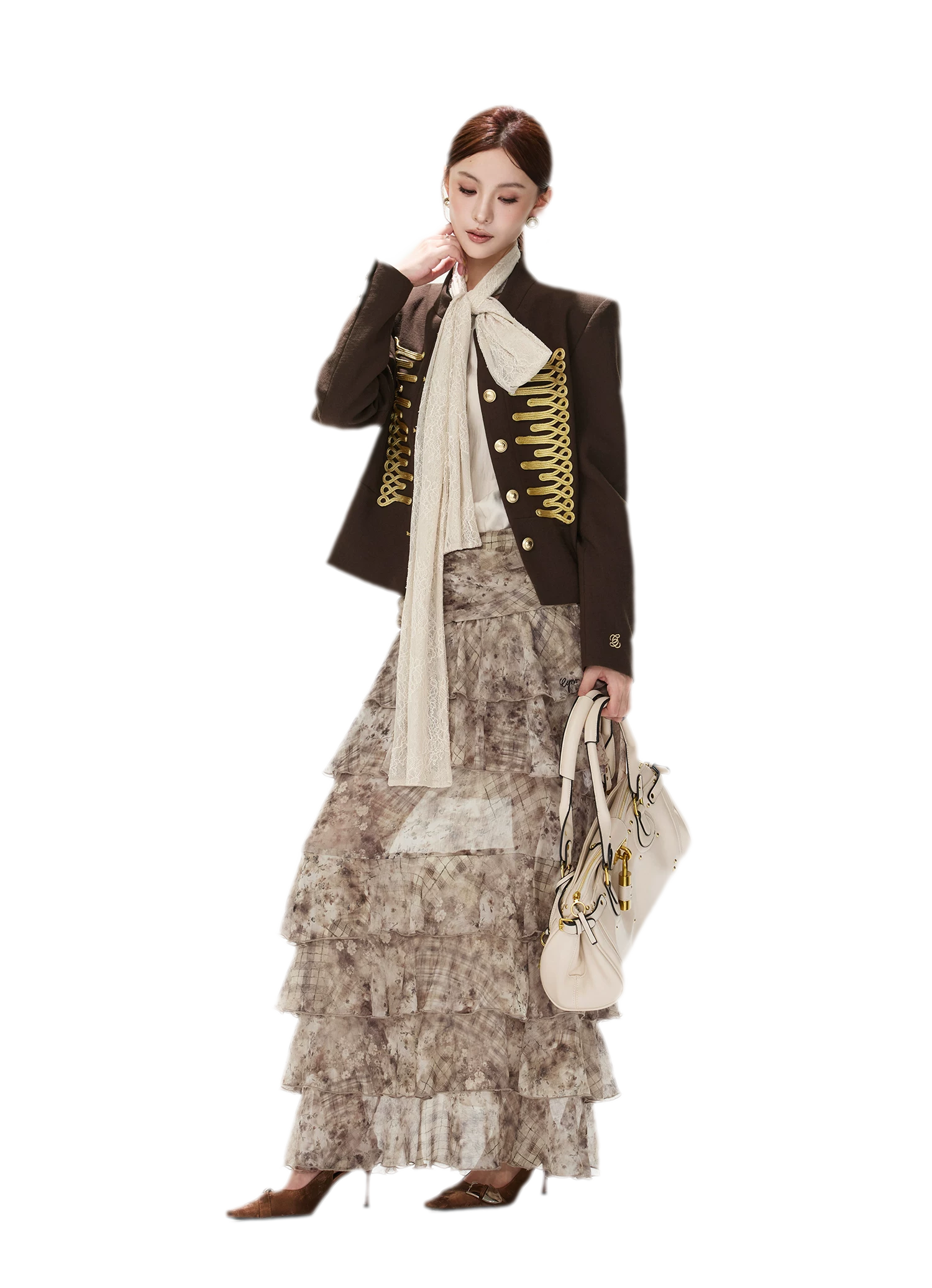 Textured Cropped Stand-Collar Jacket