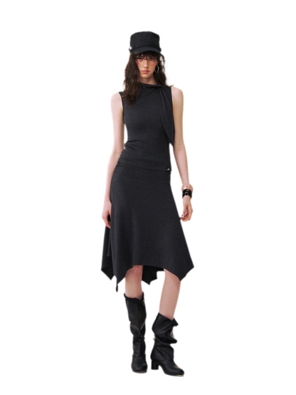 Draped Tie Top &amp; Skirt Set