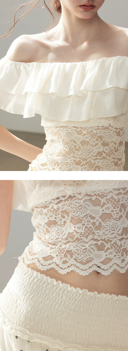 Ruffle Lace Off-Shoulder Top