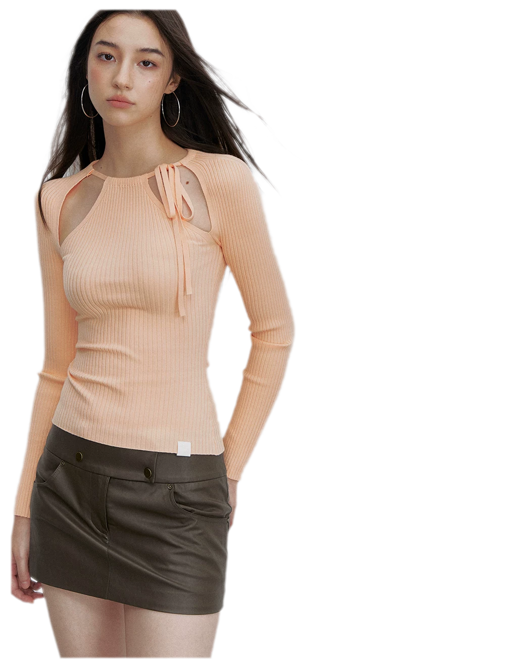 Mocha Brown A-Line Mini Skirt