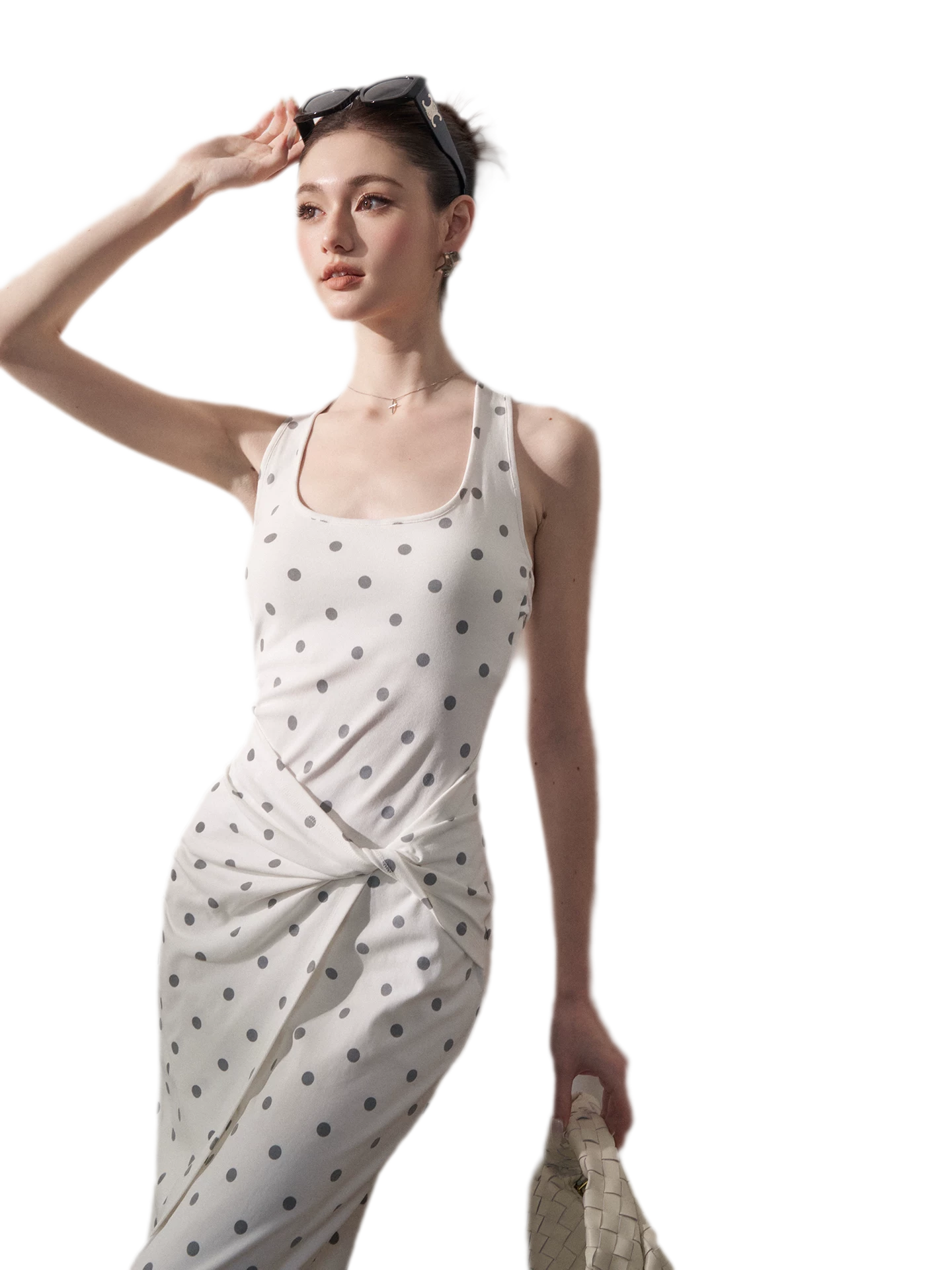 Polka Dot Twist-Knot Dress