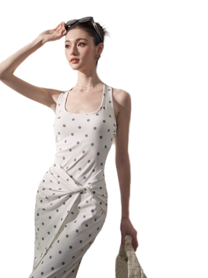 Polka Dot Twist-Knot Dress