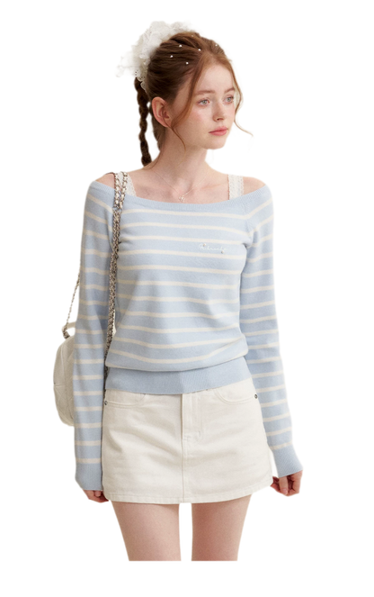Bow A-Line Denim Skirt