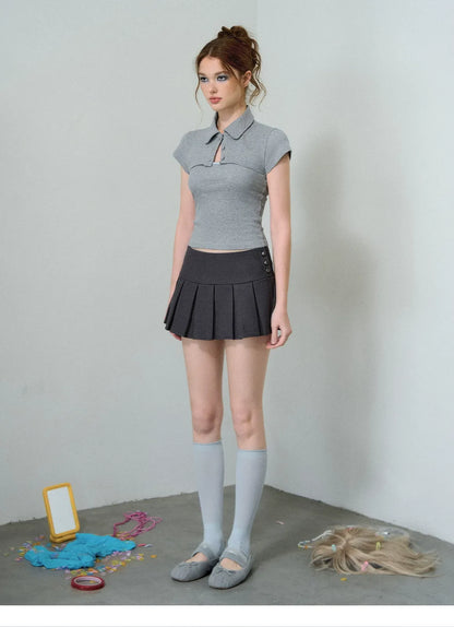 Deconstructed Two-Piece Polo Top