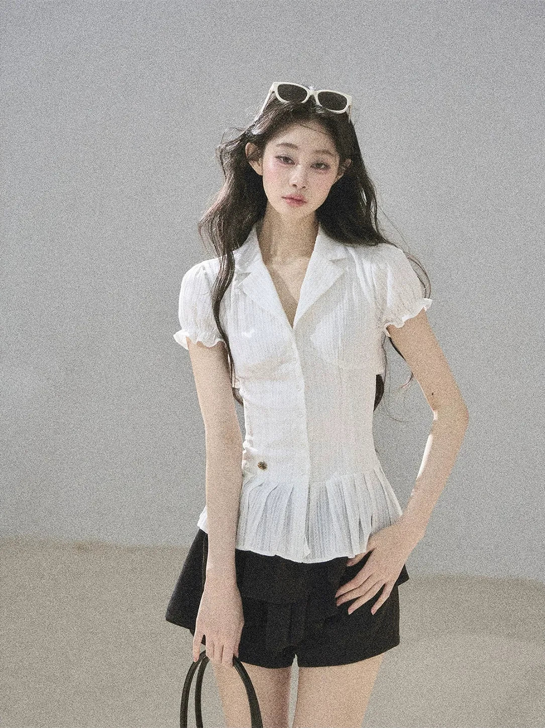 Textured Puff Sleeve Blouse