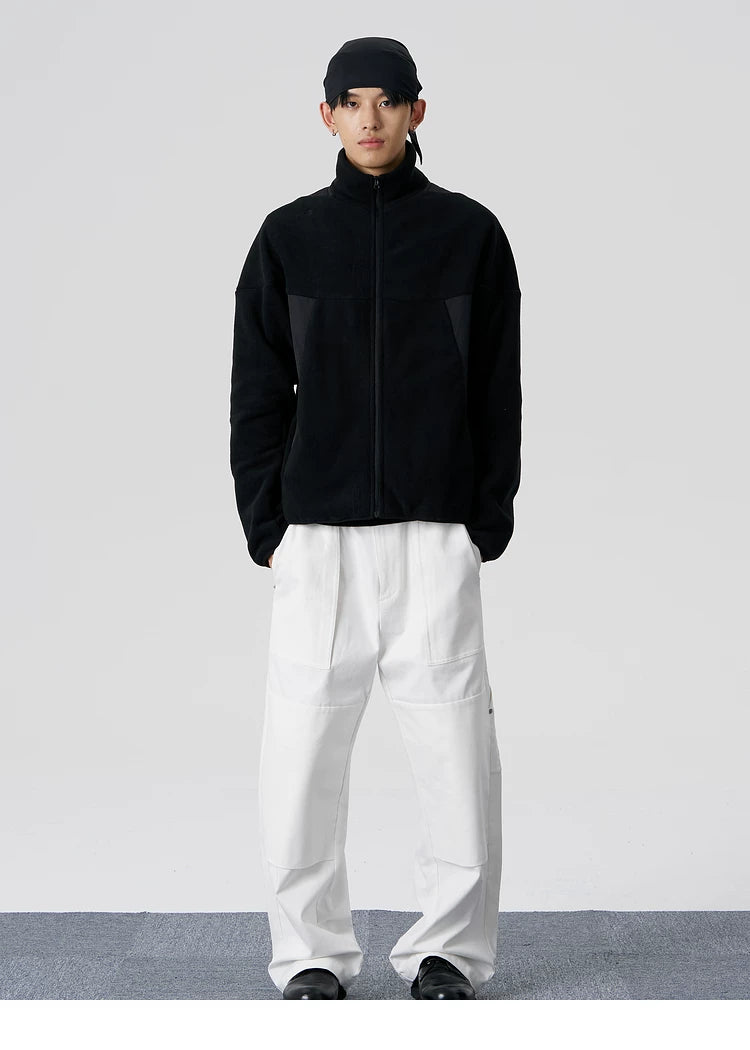 Curved Fleece Panel Jacket