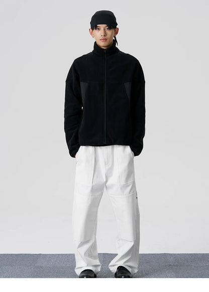 Curved Fleece Panel Jacket