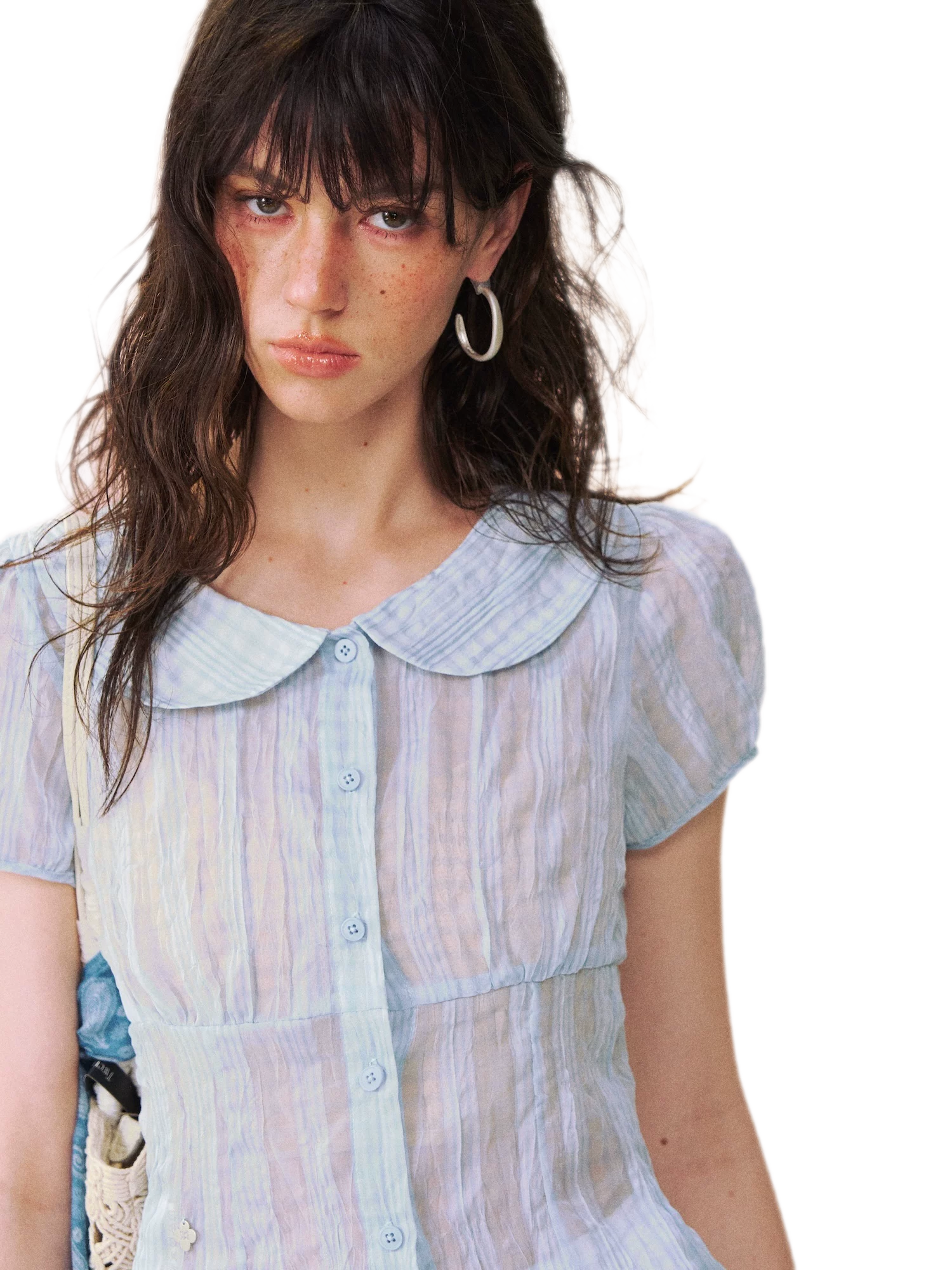 Lace Trim Puff Shirt