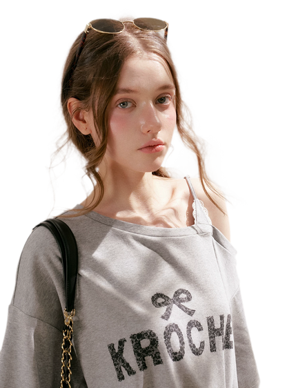 Off-Shoulder Logo T-Shirt