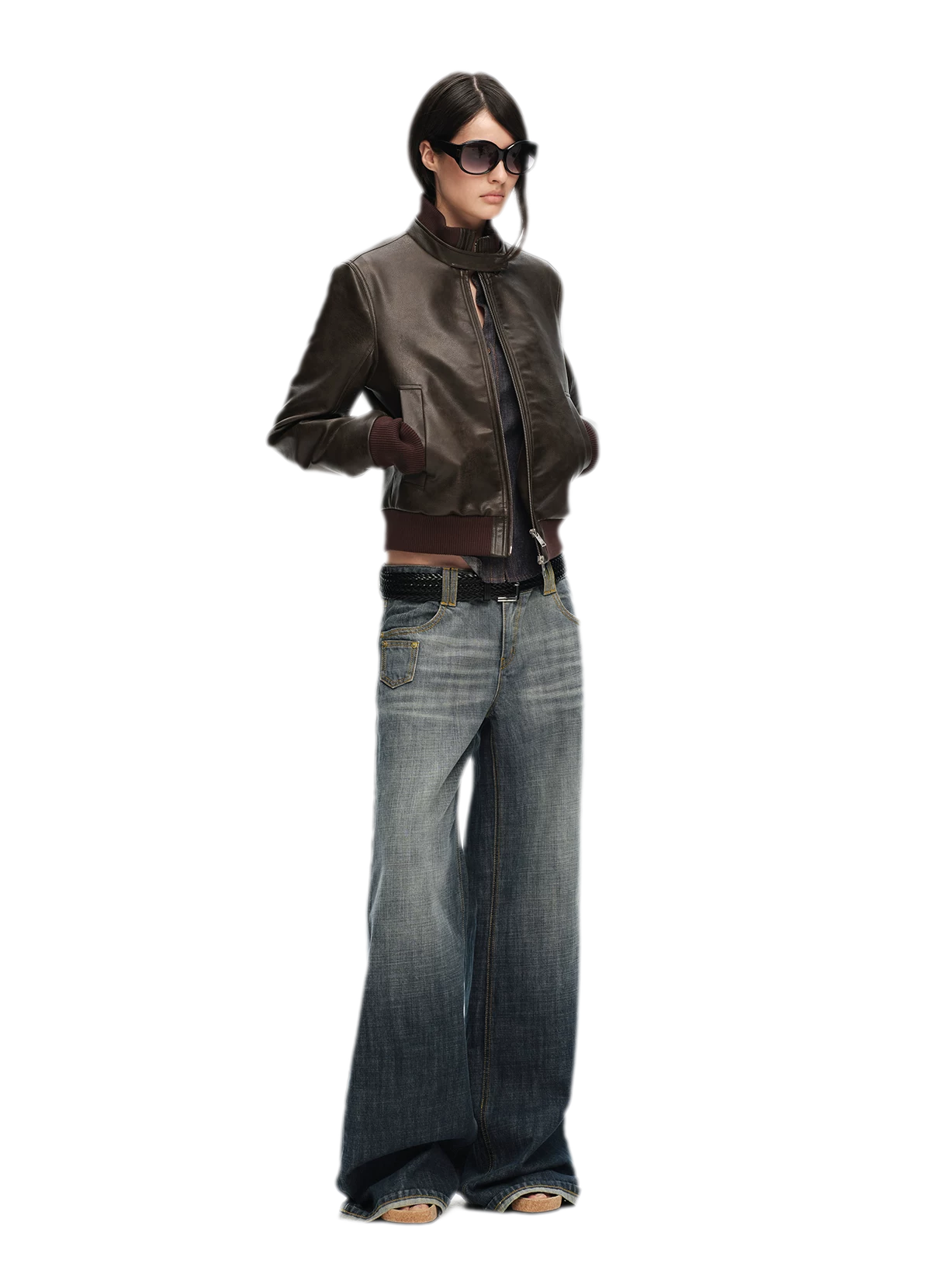 Washed Cotton Straight-Leg Jeans