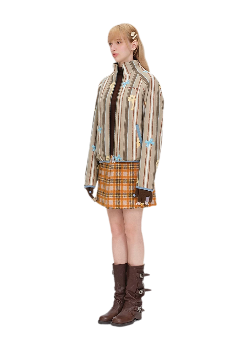 Printed Fleece Raglan Jacket