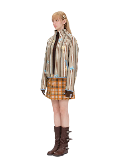 Printed Fleece Raglan Jacket