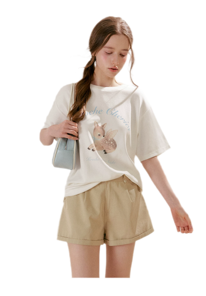 Hand-Painted Deer Tee