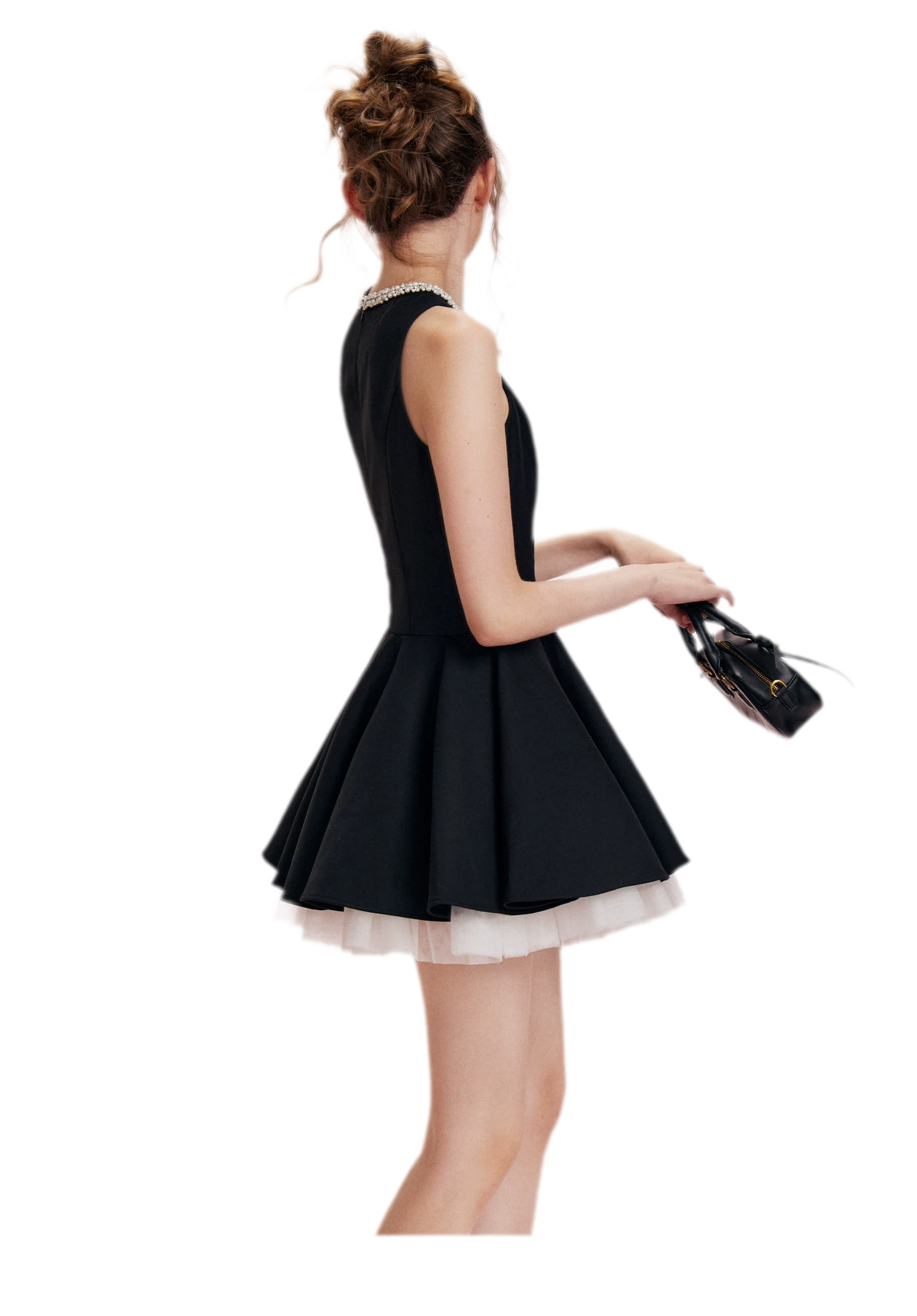 Beaded Bow A-Line Dress