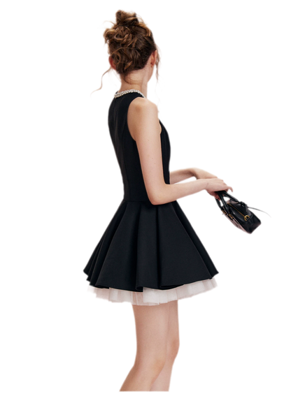 Beaded Bow A-Line Dress