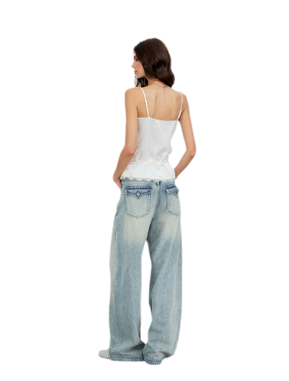 Lace Tie Waist Satin Camisole