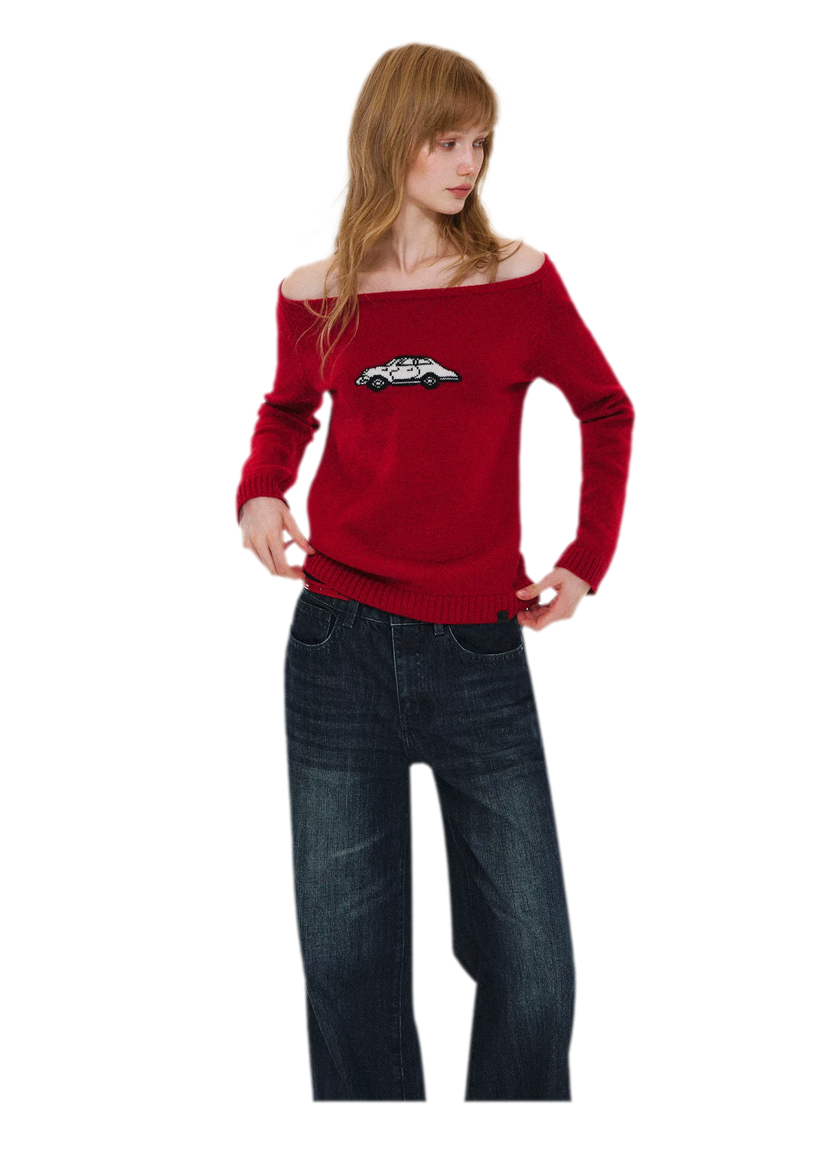 Wool Blend Jacquard Knit Sweater