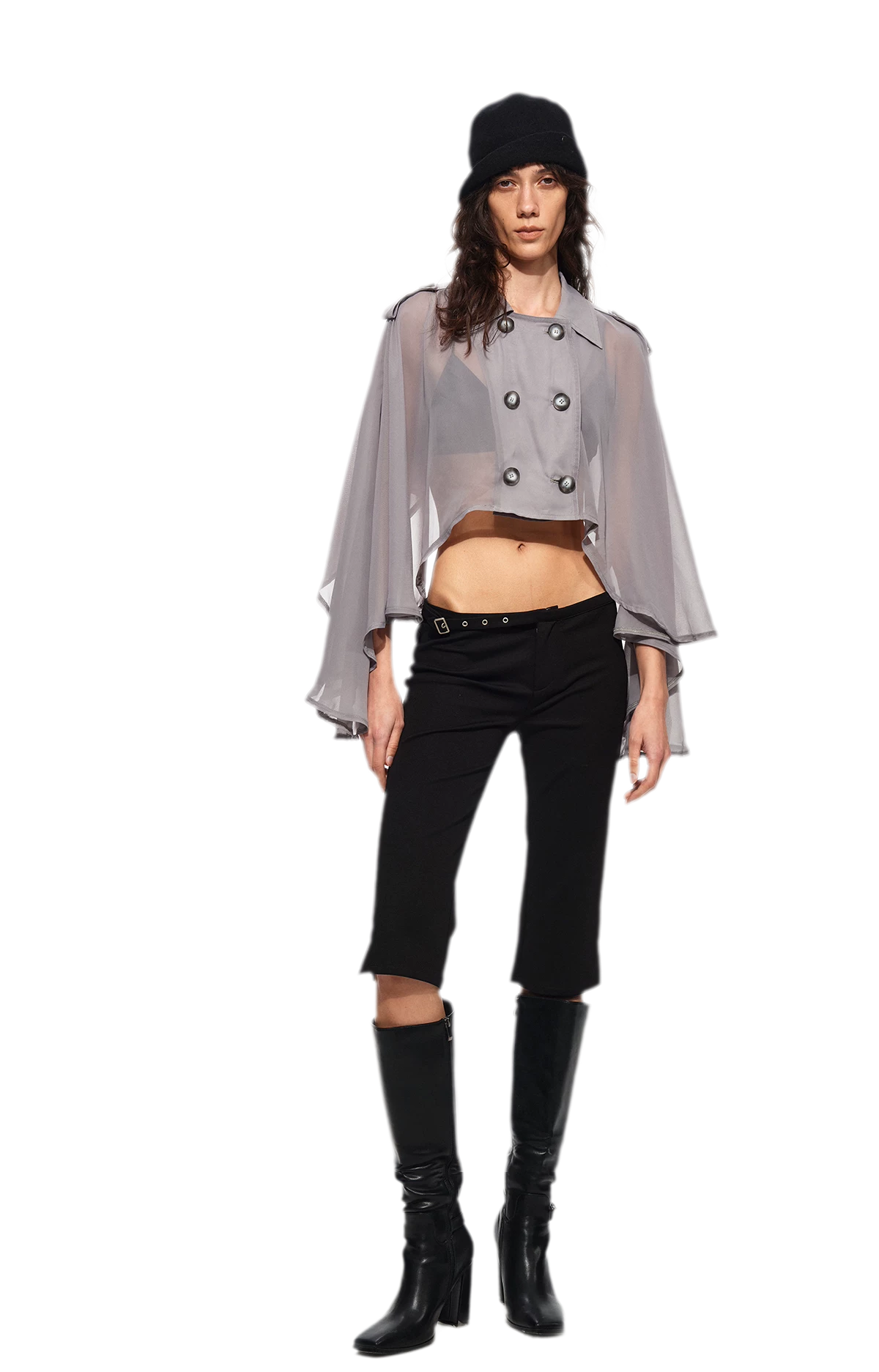 Sheer Trench Cape Top