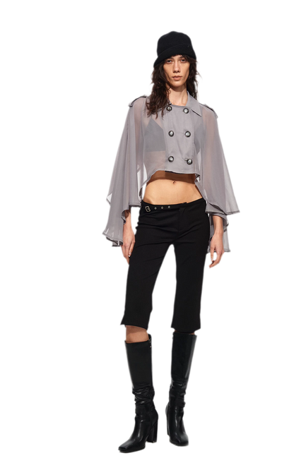Sheer Trench Cape Top