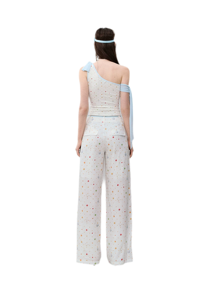 Printed Wide-Leg Pants