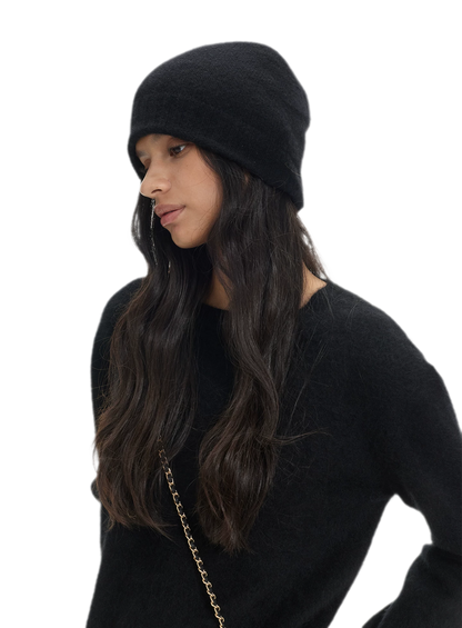 Cashmere Ribbed Dome Beanie