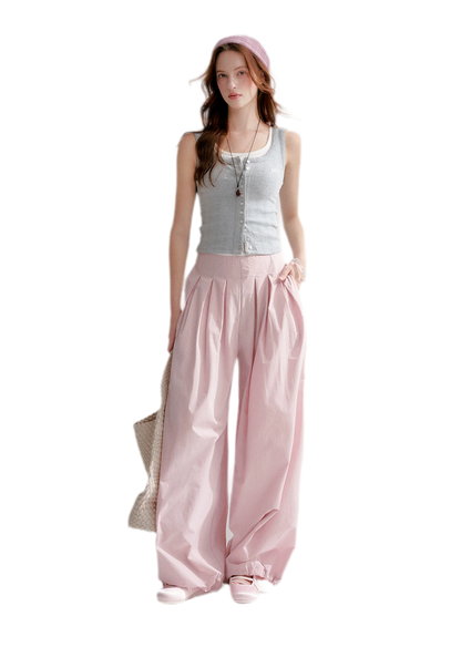 Lightweight Pleated Balloon Pants