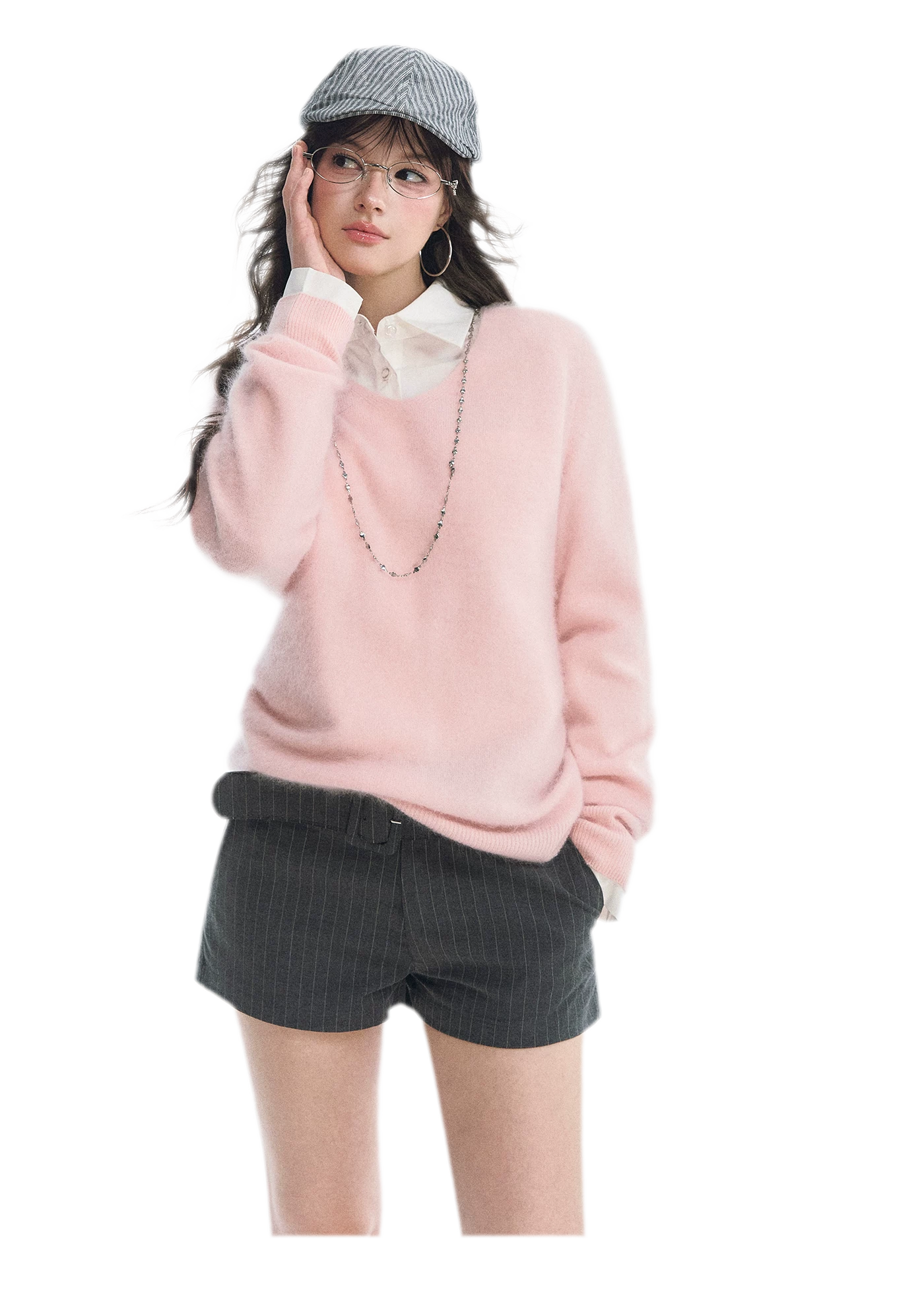 Brushed V-Neck Wool Sweater