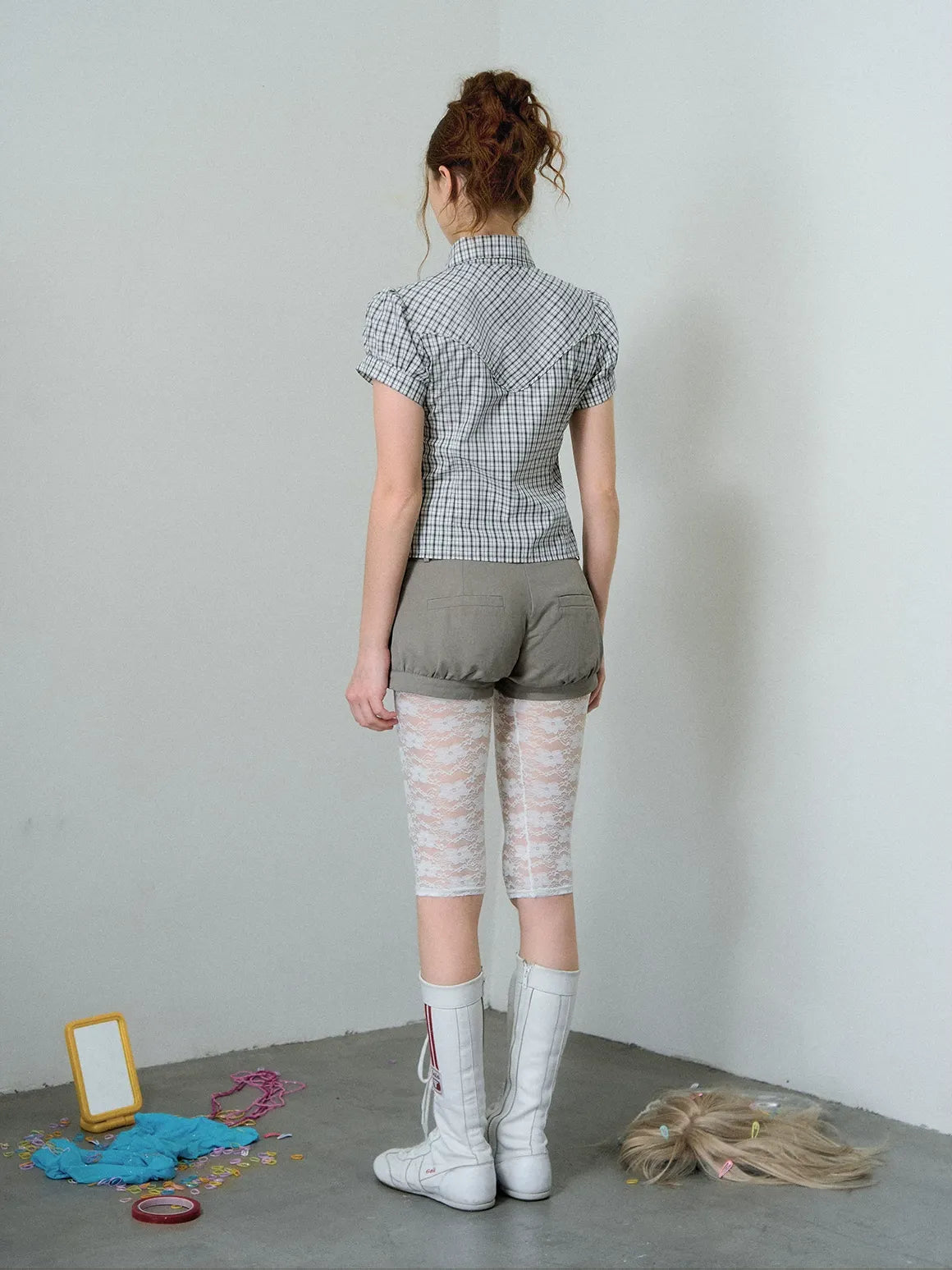 Check Puff Sleeve Shirt