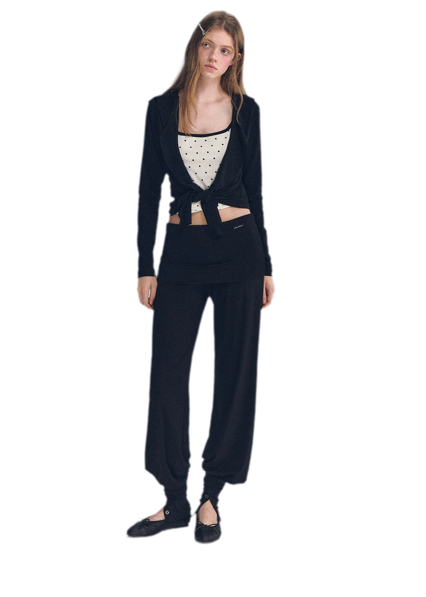 Ruffled Drape Knit Set