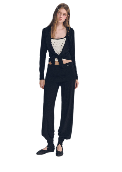 Ruffled Drape Knit Set