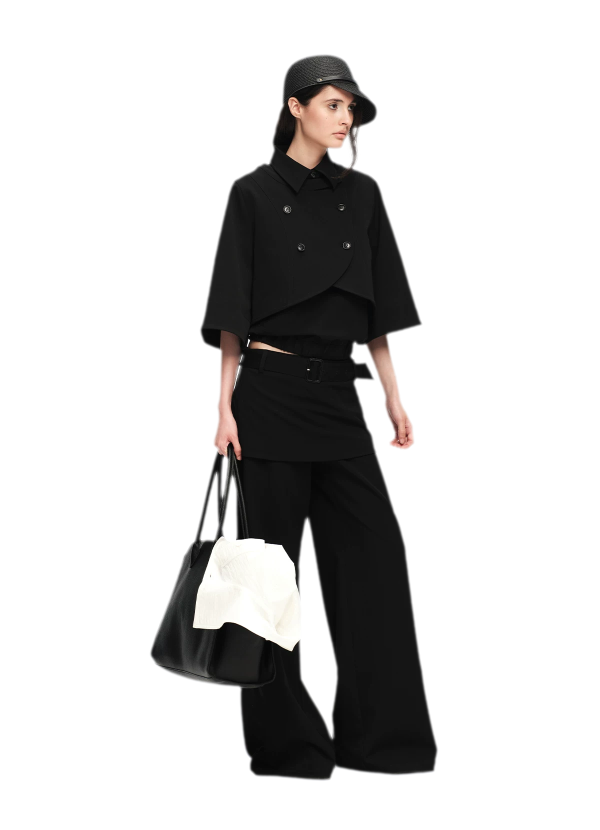 Double-Breasted Cape Vest Coat