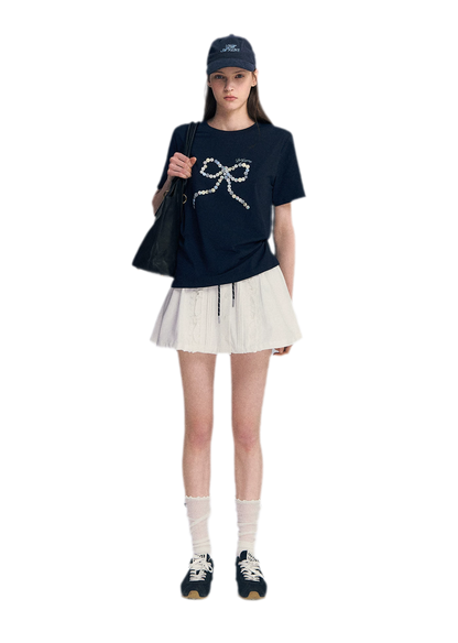 Hand-Sewn Bow T-Shirt