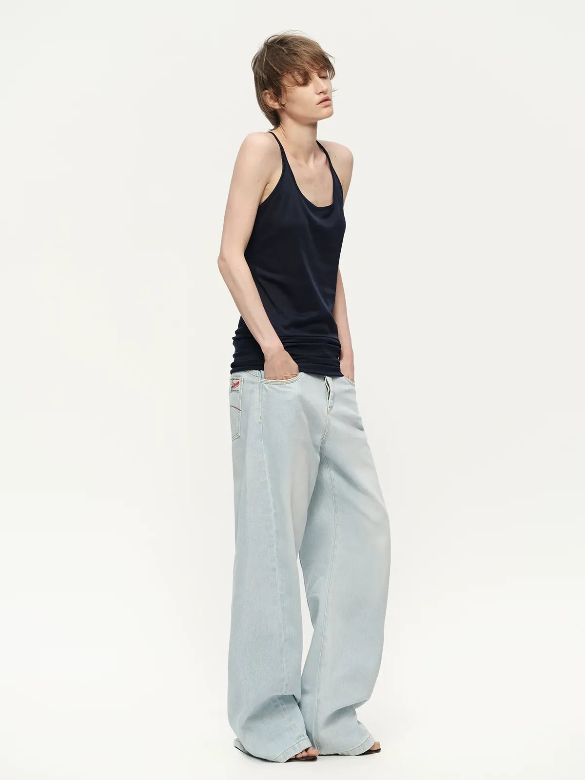 Lyocell Ruched Racerback Tank