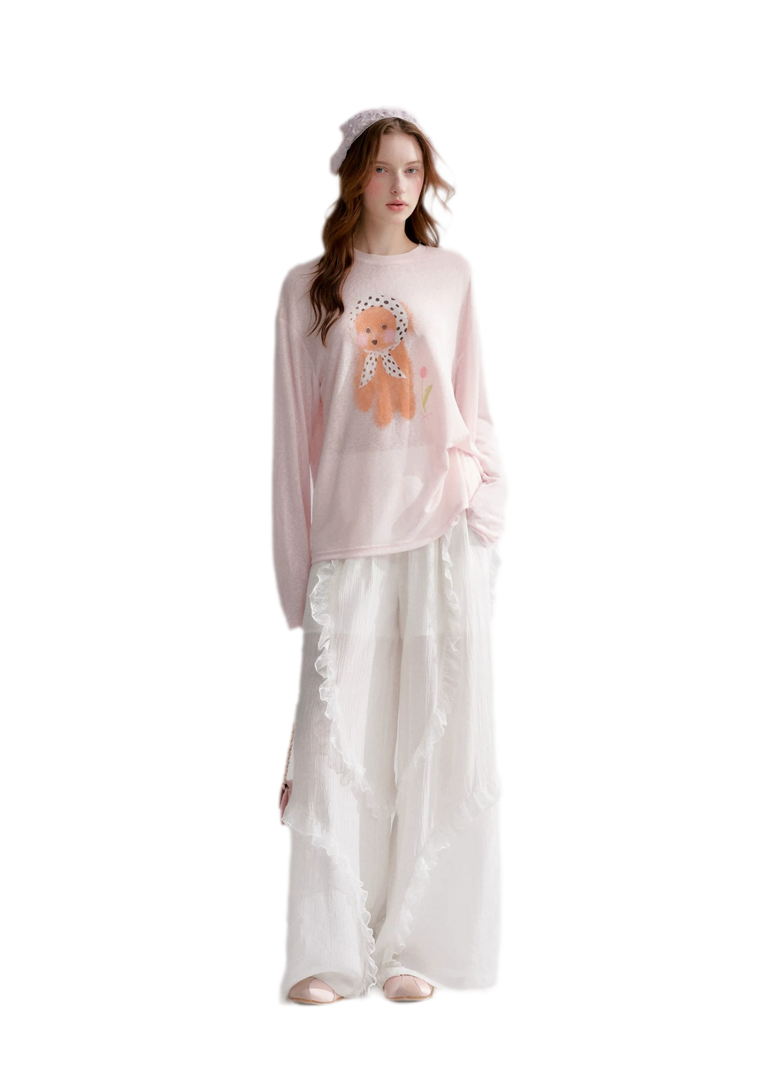 Lyocell Puppy Print Tee