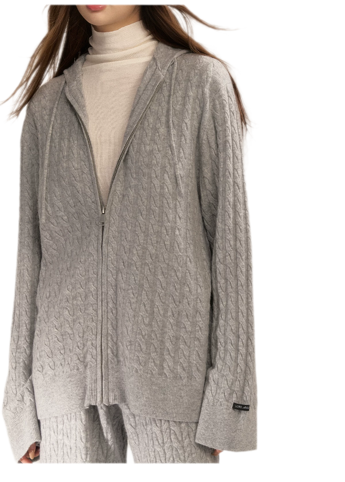 Wool-Blend Cable-Knit Hooded Set