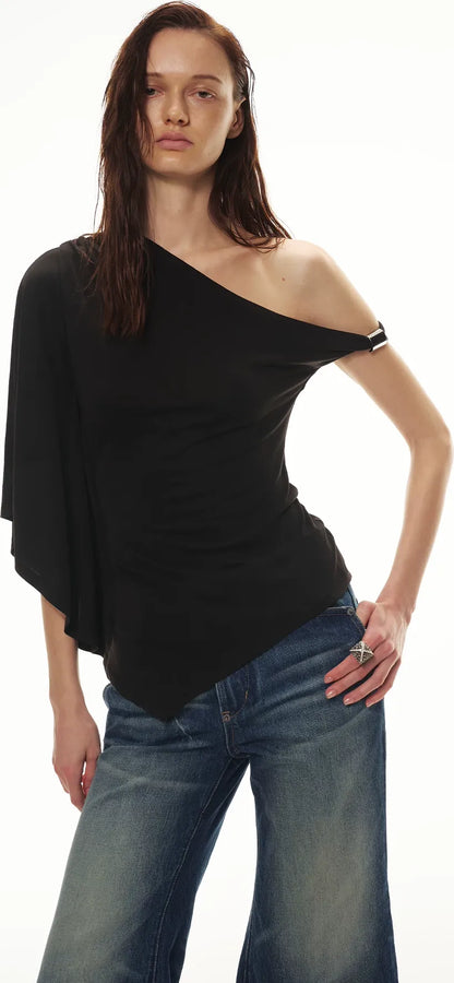 Modal Asymmetrical Single-Shoulder Top