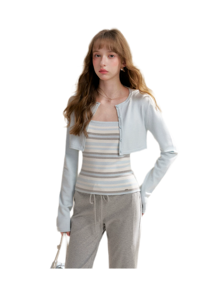Knit Cardigan Cami Set