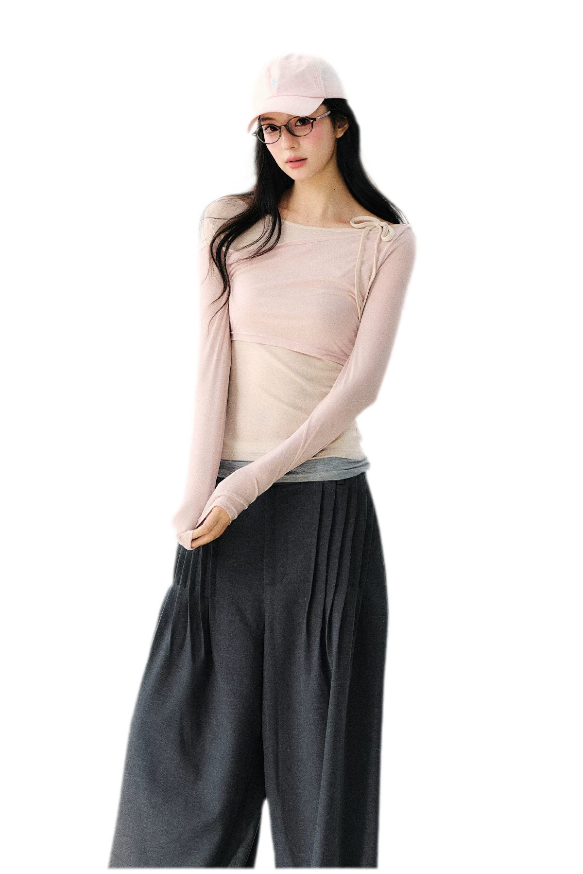 Asymmetric Tie Shoulder Tee