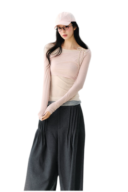 Asymmetric Tie Shoulder Tee