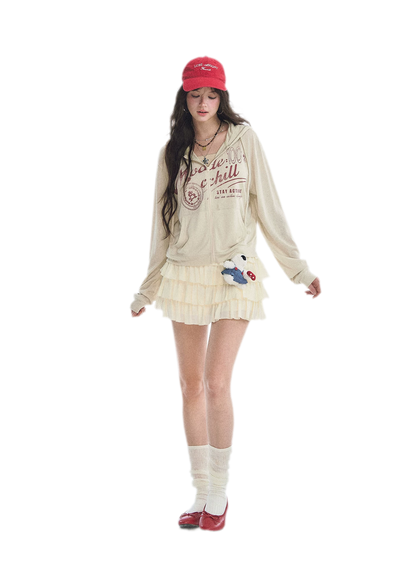 Lace Tiered A-Line Skirt